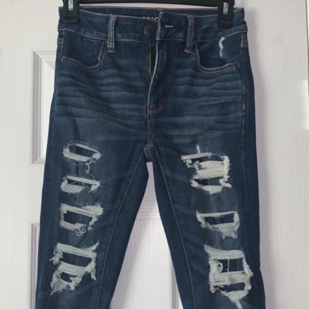 American eagle hi waisted 0 long new skinny jeans